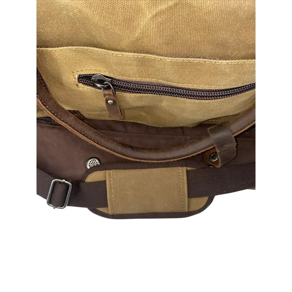 Nerlion Weekender Overnight Bag Canvas & Leather Duffel Bag
